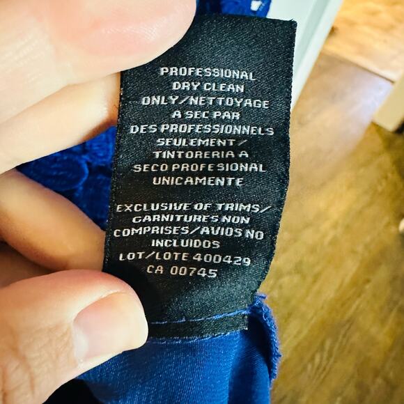 SLATE & WILLOW Cobalt Blue Lace Sleeveless Partially Lined Midi Dress Size 4 - Picture 8 of 12